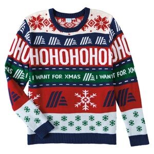 NWT ALDI Gear Holiday Sweater, Unisex, Red HOHOHO